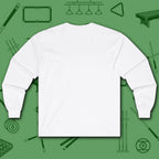 Break & Run Long Sleeve Tee, in White color, billiards shirt, back view