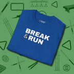 Break & Run T-Shirt, folded view, in Royal the official uniform of the after-hours crew