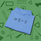 Break Sequence Hoodie, folded view, in Carolina Blue cool under pressure, hot on the eyes