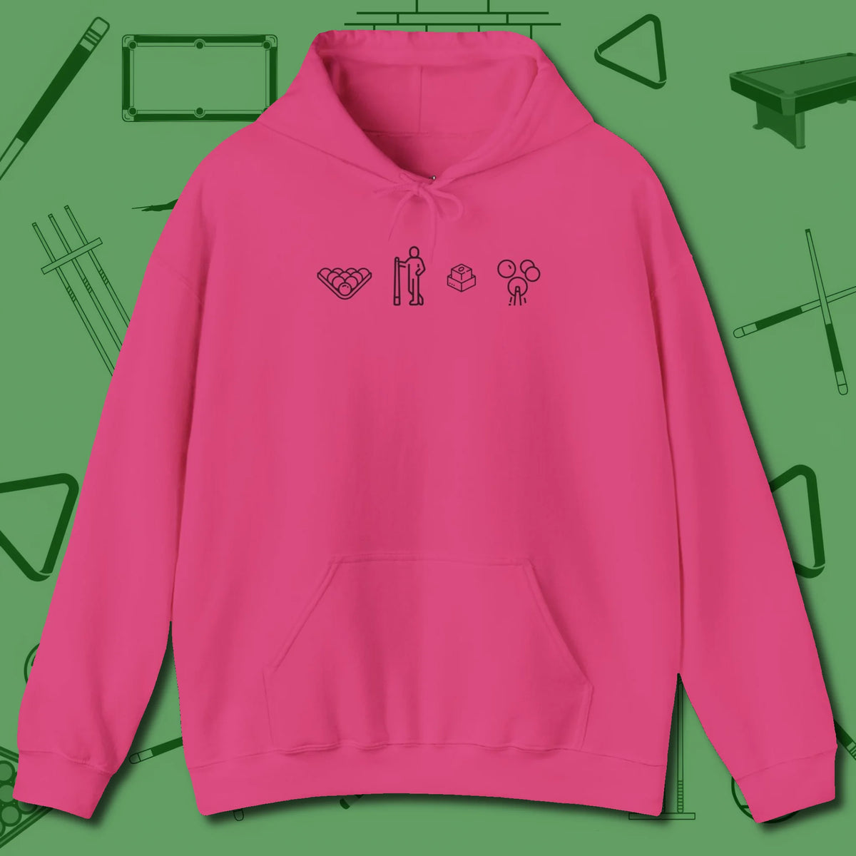 Break Sequence Hoodie, front view, in Heliconia built for bold breaks and quiet confidence