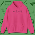 Break Sequence Hoodie, front view, in Heliconia built for bold breaks and quiet confidence