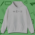 Break Sequence Hoodie, front view, in Sport Grey like your stroke — smooth and deliberate