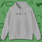 Break Sequence Hoodie, front view, in Sport Grey like your stroke — smooth and deliberate