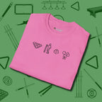 Break Sequence T-Shirt, folded view, in Azalea play in style, win in silence