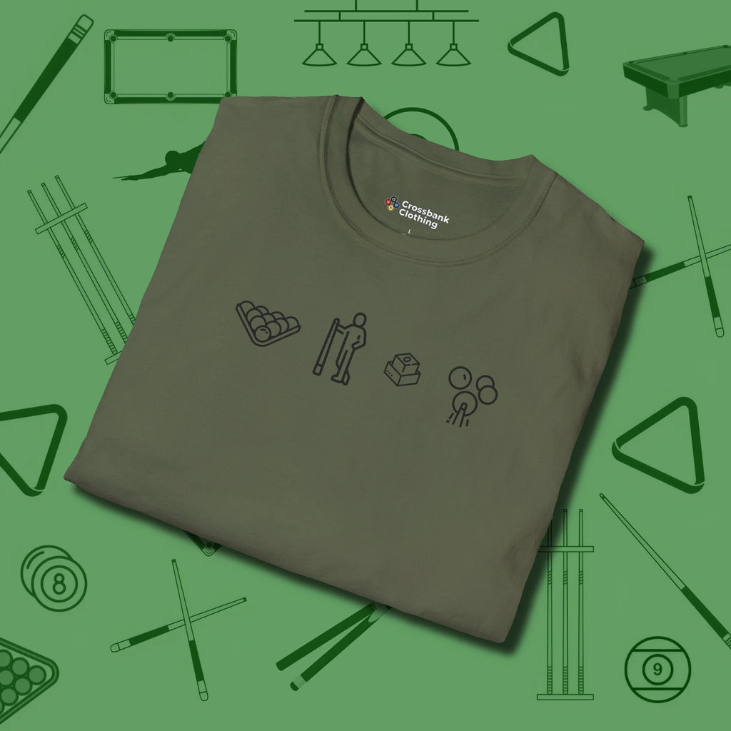 Break Sequence T-Shirt, folded view, in Military Green your go-to shirt for league night victories