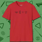 Break Sequence T-Shirt, front view, in Red style that banks as hard as you do