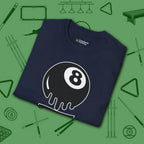 Break Society T-Shirt, in Navy color, billiards shirt, folded view