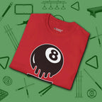 Break Society T-Shirt, in Red color, billiards shirt, folded view