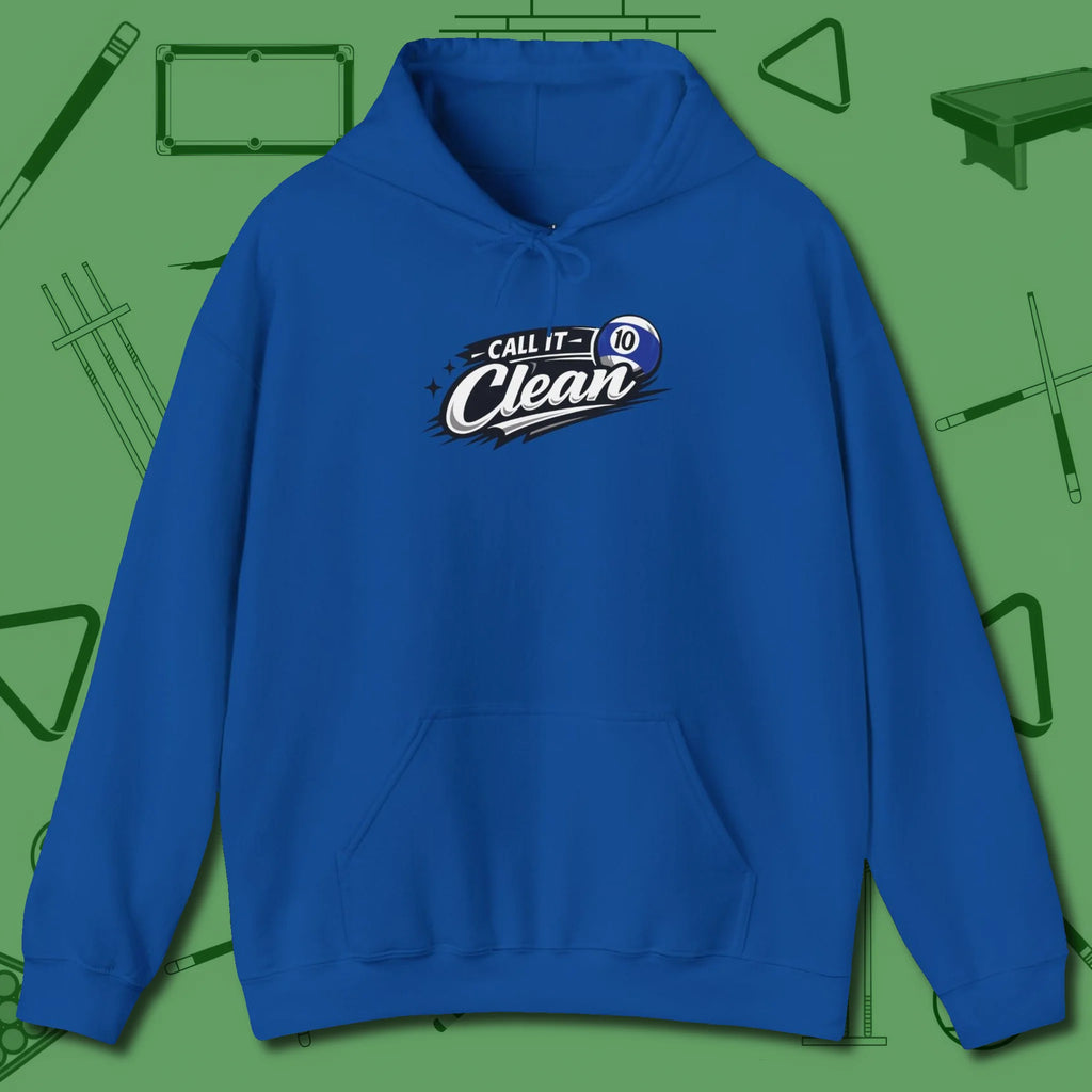 Call It Clean Ten Ball Hoodie, front view, in Royal make every shot — and outfit — count