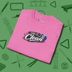 Call It Clean Ten Ball T-Shirt, folded view, in Azalea cool enough for a corner pocket finish