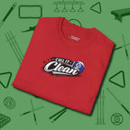 Call It Clean Ten Ball T-Shirt, folded view, in Red cool under pressure, hot on the eyes