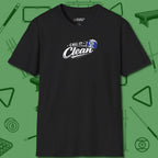 Call It Clean Ten Ball T-Shirt, front view, in Black because the table is your battlefield