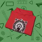 Celestial Zen 8 Ball Hoodie, folded view, in Red a clean fit for the dirtiest safeties
