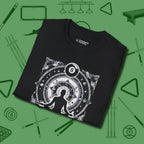 Celestial Zen 8 Ball T-Shirt, folded view, in Black the shirt that plays position
