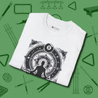 Celestial Zen 8 Ball T-Shirt, folded view, in White classic cue style, no gimmicks