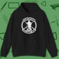 Certified Billiards Bod Hoodie, in Black color, pool hoodie, front view