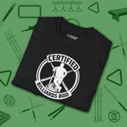 Certified Billiards Bod T-Shirt, in Black color, pool shirt, folded view