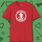 Certified Billiards Bod T-Shirt, in Red color, pool shirt, front view