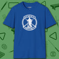 Certified Billiards Bod T-Shirt, in Royal color, pool shirt, front view