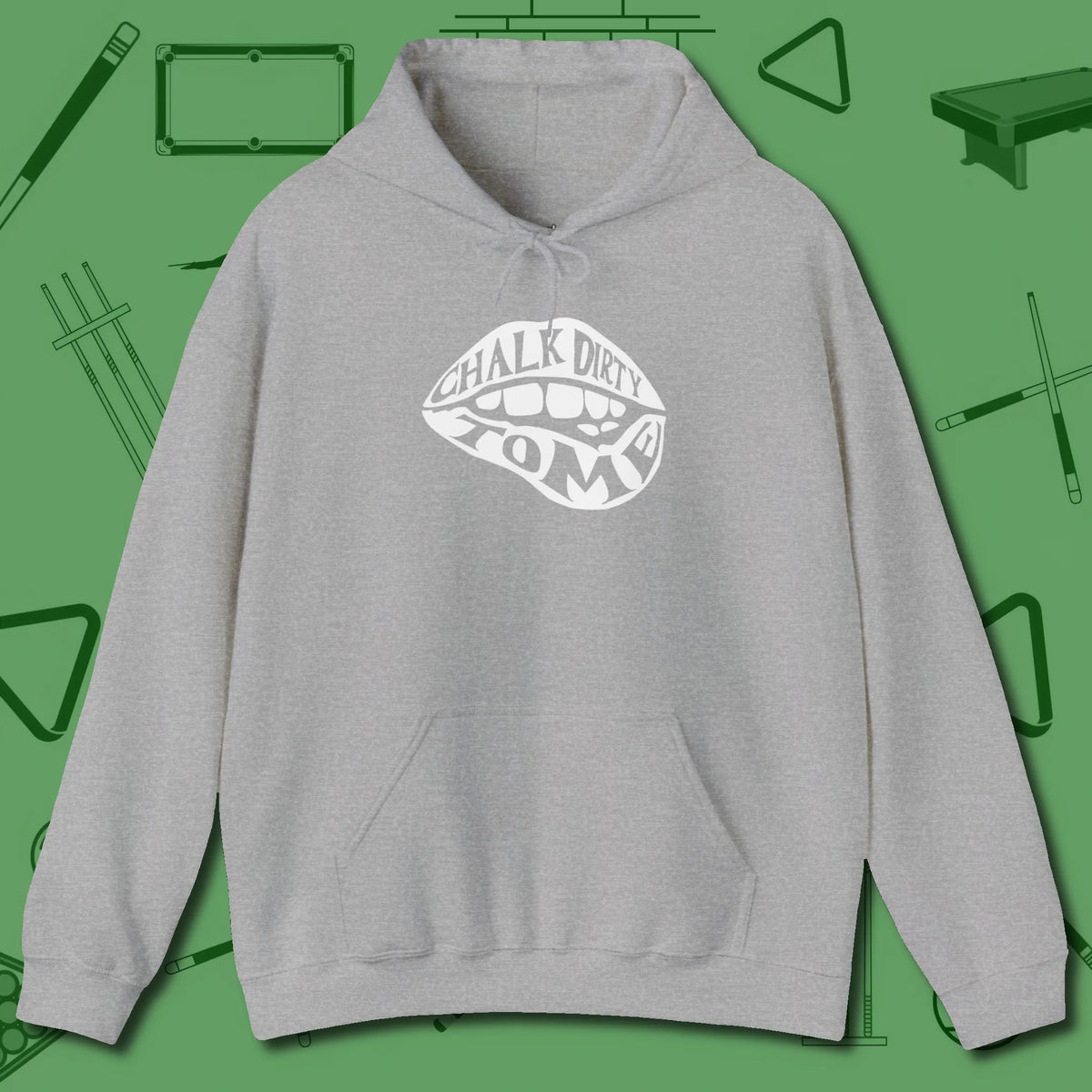 Chalk Dirty to Me Hoodie, front view, in Sport Grey smart apparel for strategic players