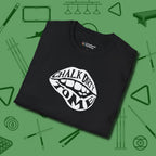Chalk Dirty to Me T-Shirt, folded view, in Black precise, confident, always in control