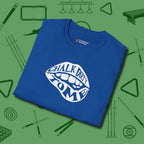 Chalk Dirty to Me T-Shirt, folded view, in Royal for hustlers who keep it honest