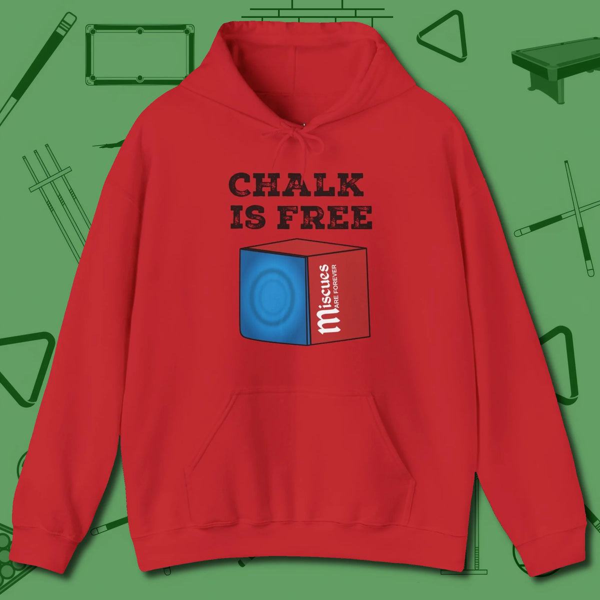 Chalk is Free Hoodie, front view, in Red attitude built for the long haul