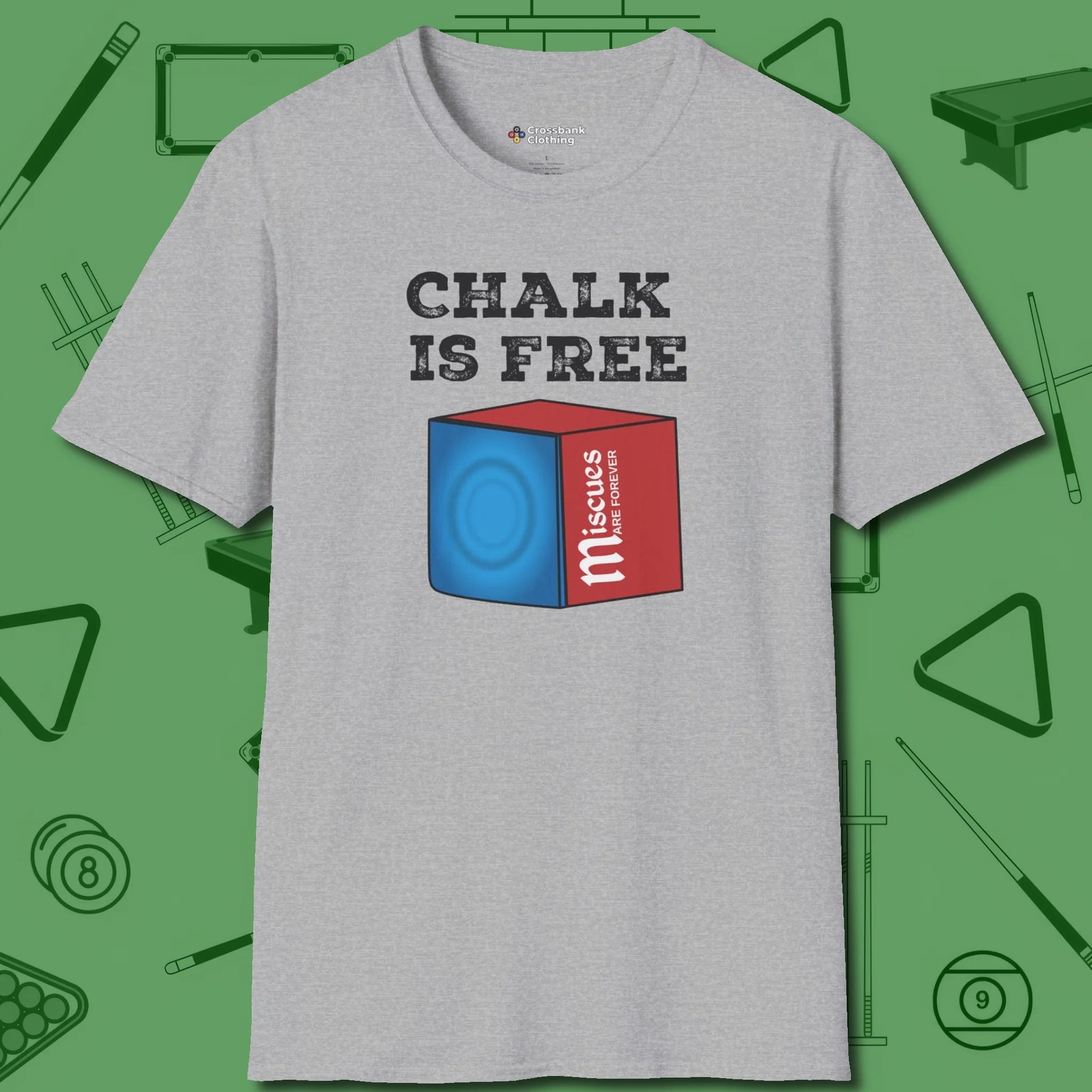 Chalk is Free T-Shirt, front view, in Sport Grey a clean fit for the dirtiest safeties