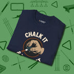 Chalk It & Walk It Billiards T-Shirt, folded view, in Navy subtle drip for serious shooters