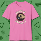 Chalk It & Walk It Billiards T-Shirt, front view, in Azalea strike fear with swagger and precision