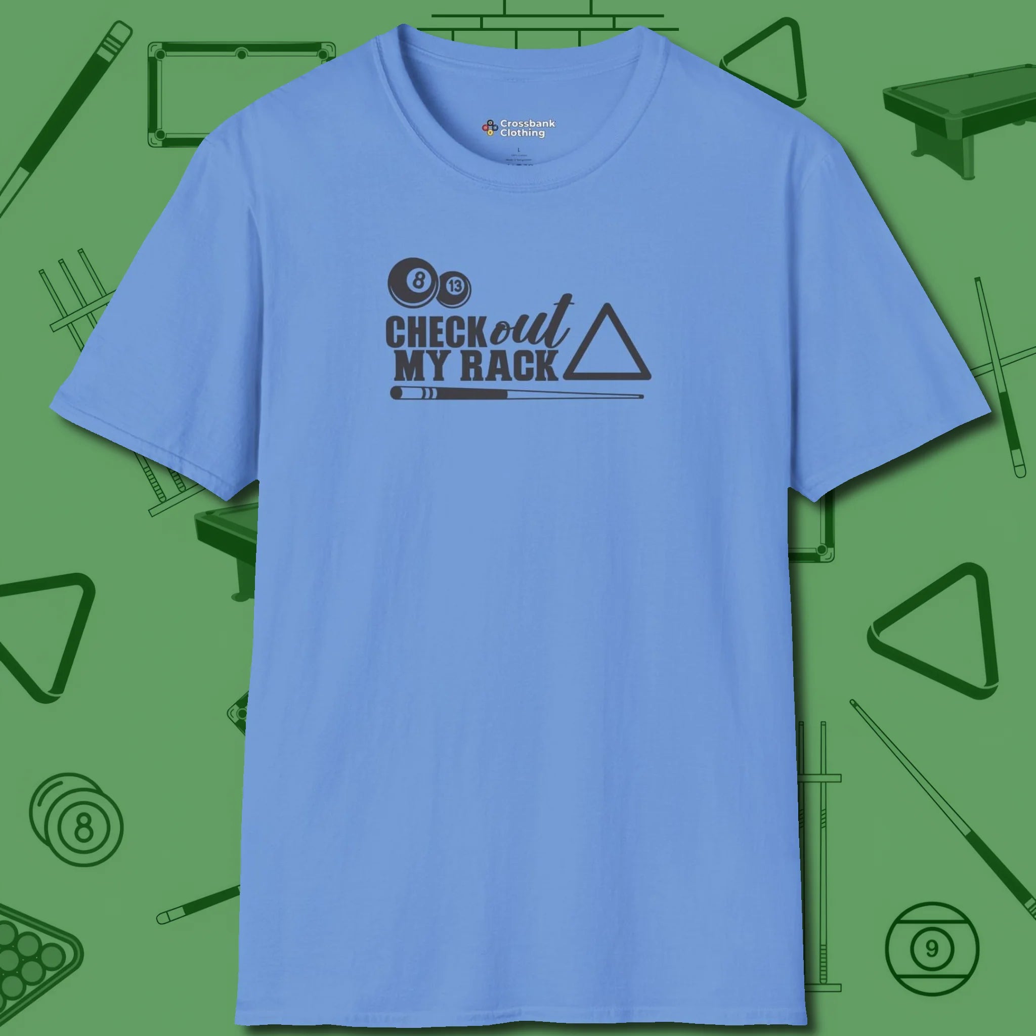 Check Out My Rack | Cheeky Pool Player T-Shirt – Crossbank Clothing