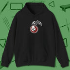 Cherry Eight Ball Hoodie, front view, in Black for shooters who dress like they play: sharp