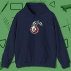 Cherry Eight Ball Hoodie, front view, in Navy because the table is your battlefield