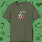 Cherry Eight Ball T-Shirt, front view, in Military Green built for bold breaks and quiet confidence