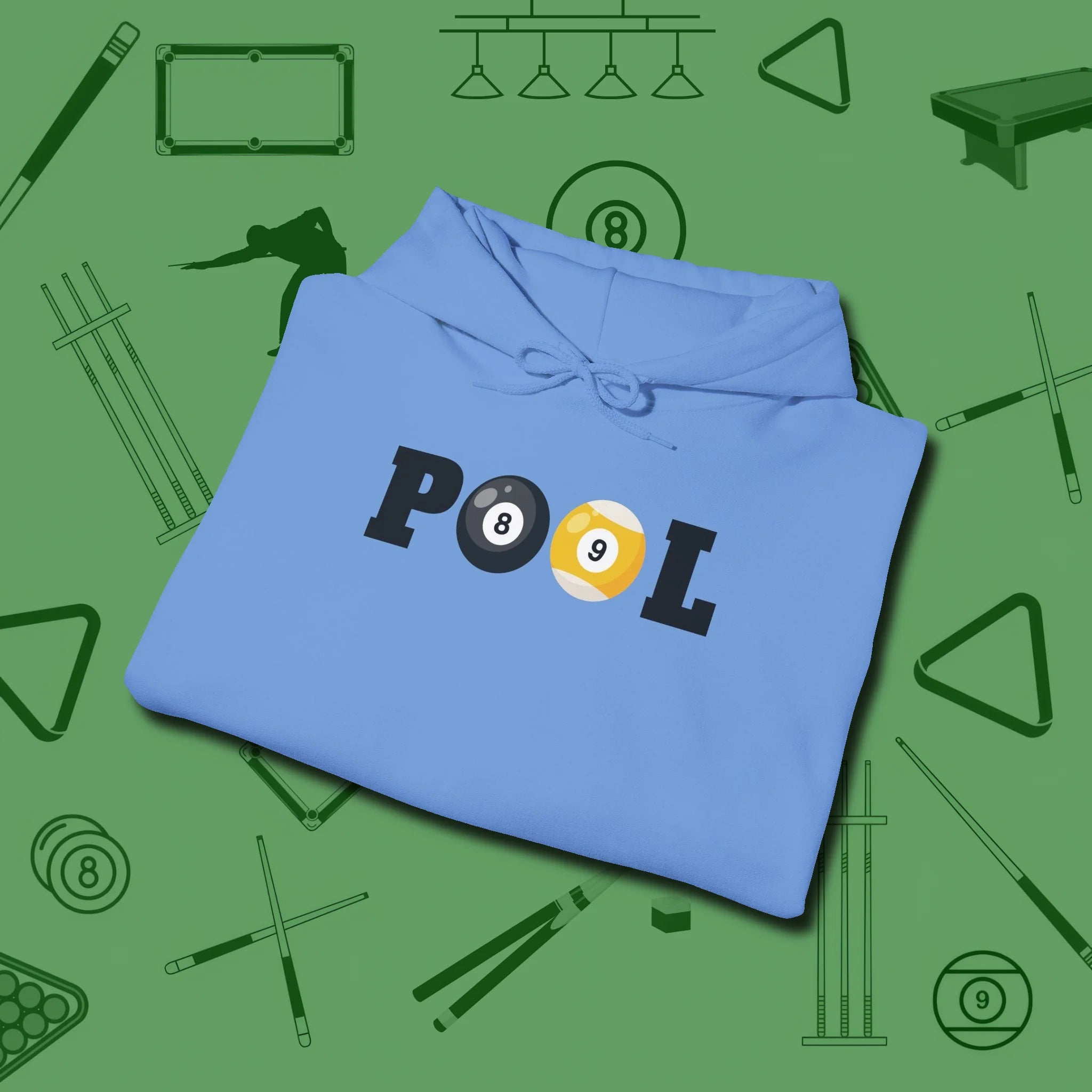 Classic Hoodie, folded view, in Carolina Blue like your stroke — smooth and deliberate