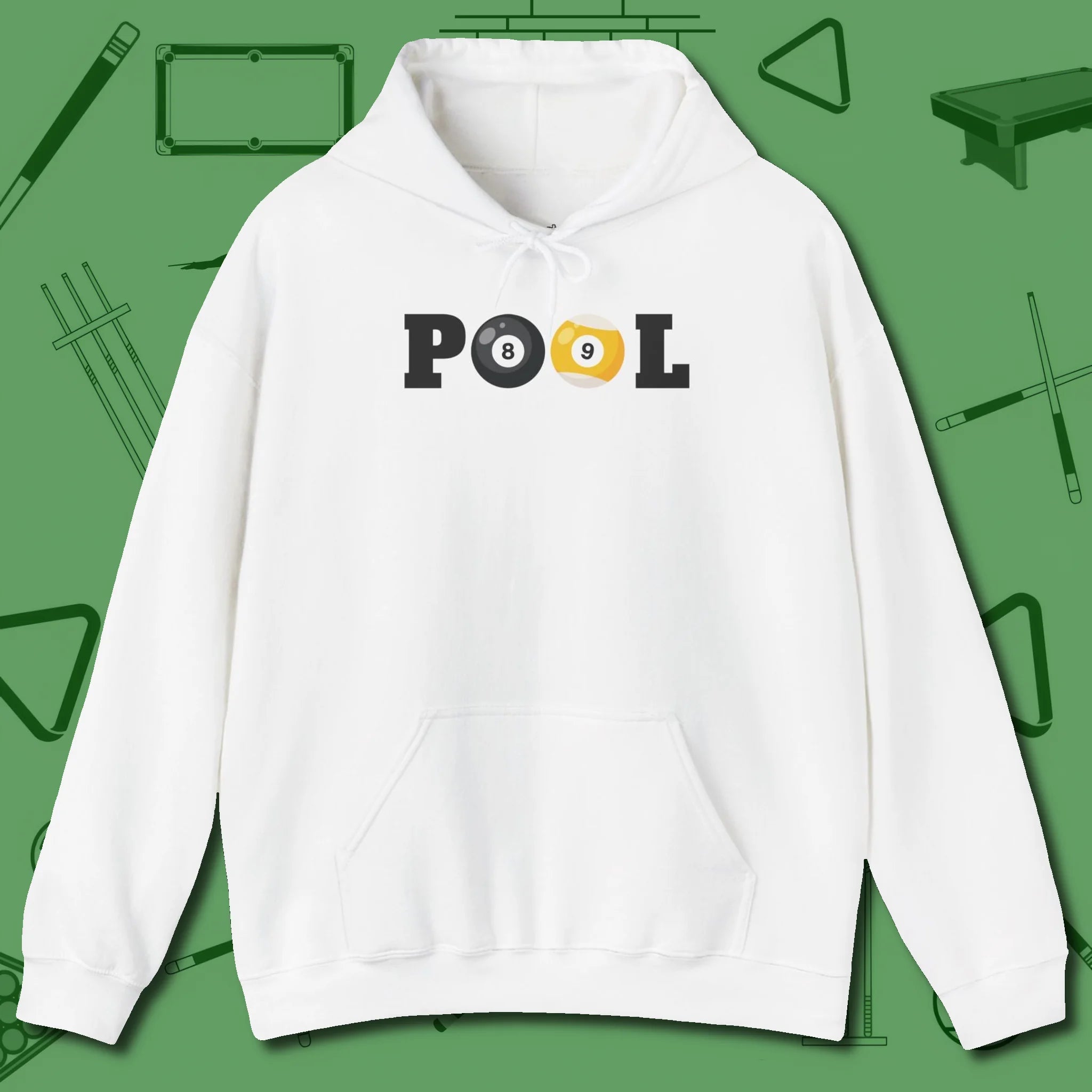Classic Hoodie, front view, in White as serious as your stroke