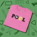 Classic T-Shirt, folded view, in Azalea clean lines for dirty minds