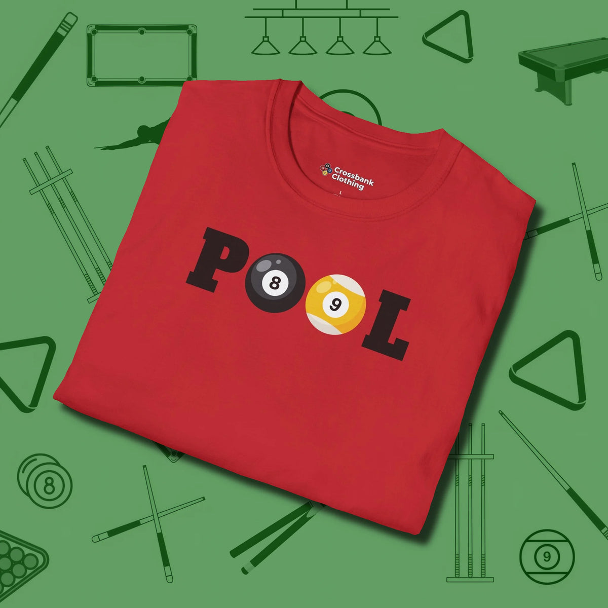 Classic T-Shirt, folded view, in Red confidence stitched in every seam