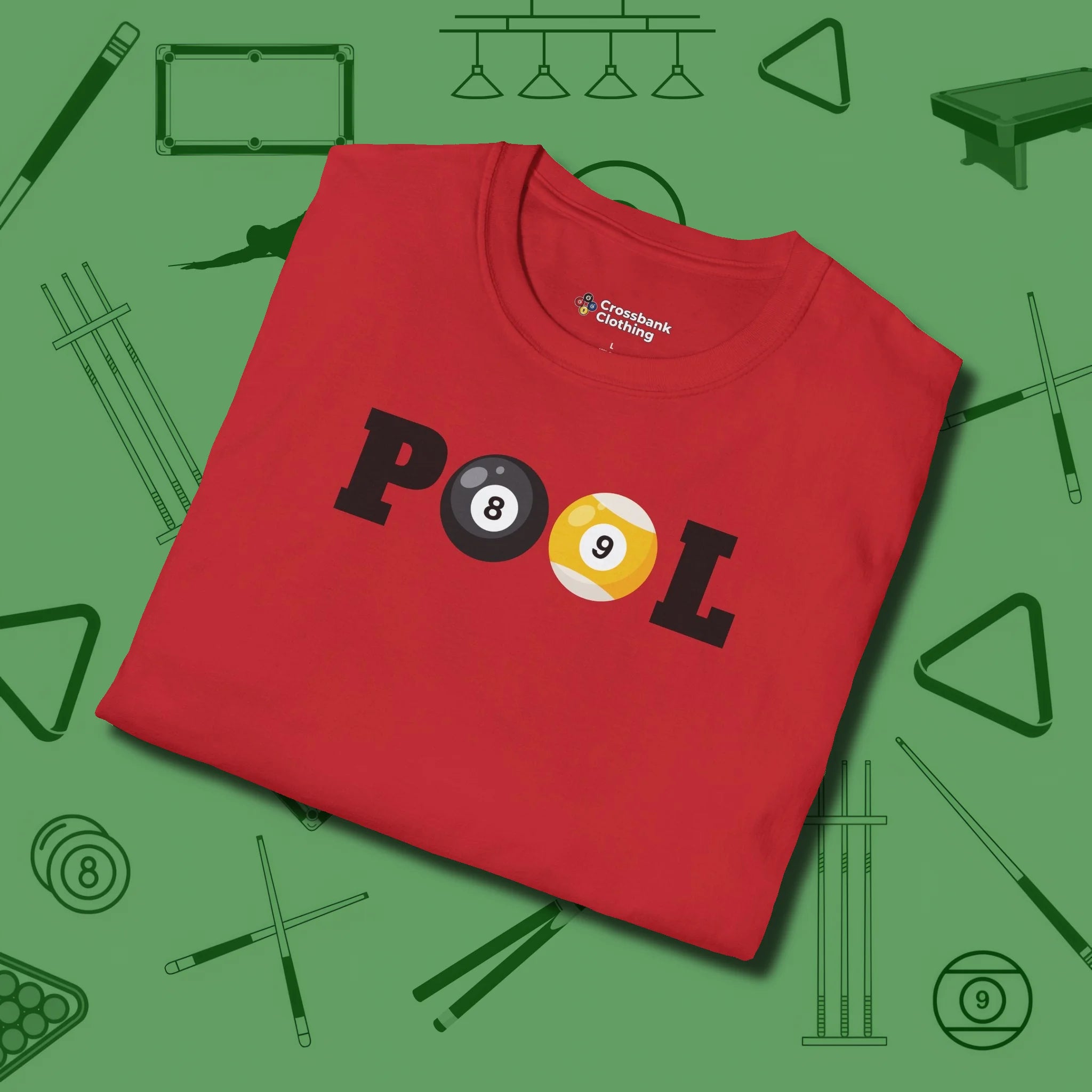 Classic T-Shirt, folded view, in Red confidence stitched in every seam