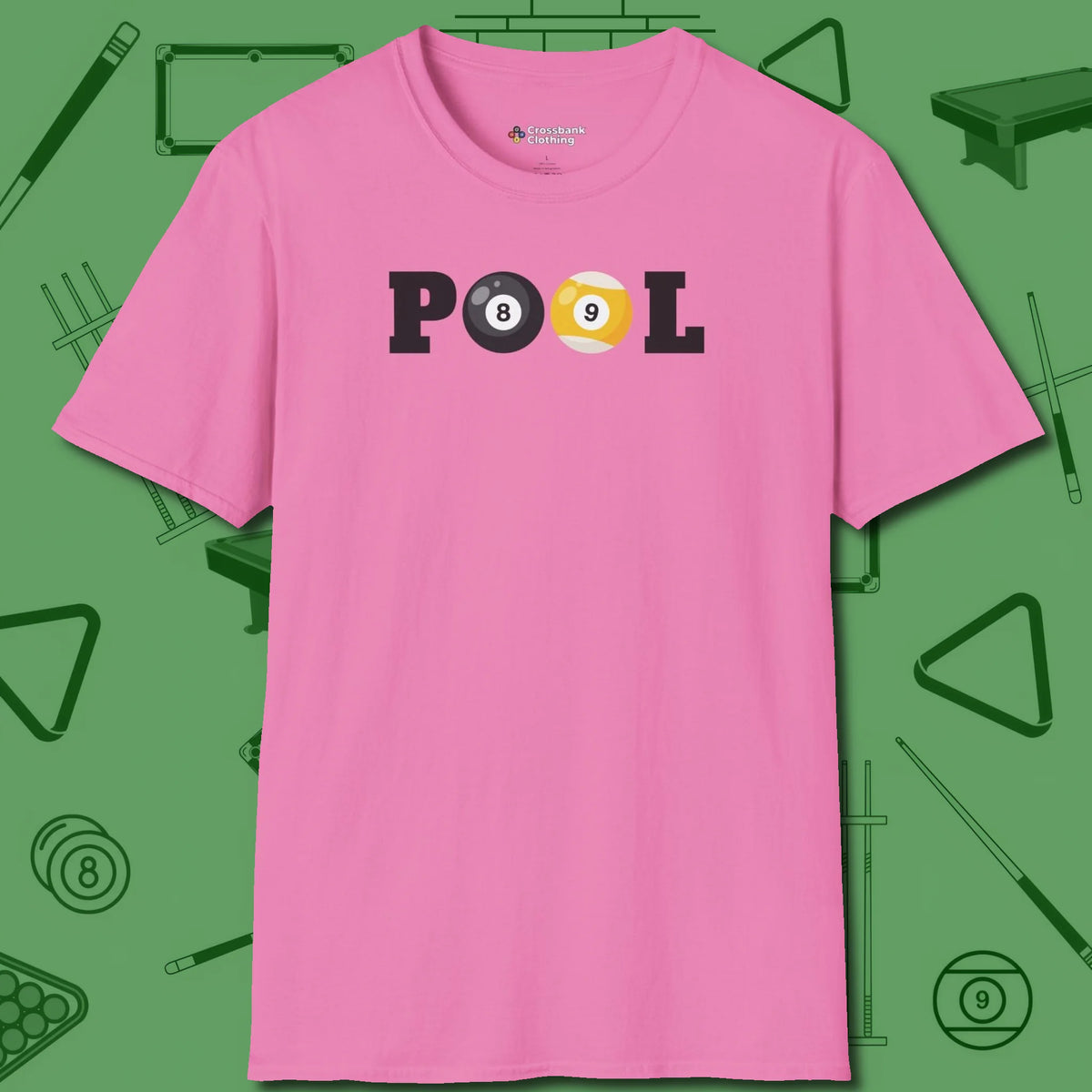 Classic T-Shirt, front view, in Azalea precise, confident, always in control