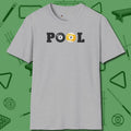 Classic T-Shirt, front view, in Sport Grey classic cue style, no gimmicks