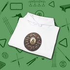 Clockwork Eight Ball Hoodie, in White color, billiards hoodie, folded view