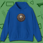 Clockwork Eight Ball Hoodie, in Royal color, billiards hoodie, front view