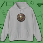 Clockwork Eight Ball Hoodie, in Sport Grey color, billiards hoodie, front view