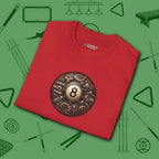 Clockwork Eight Ball T-Shirt, in Red color, billiards shirt, folded view