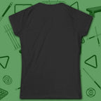 Clockwork Eight Women's Tee, in Black color, billiards shirt, back view