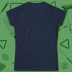 Clockwork Eight Women's Tee, in Navy color, billiards shirt, back view