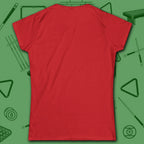 Clockwork Eight Women's Tee, in Red color, billiards shirt, back view