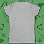 Clockwork Eight Women's Tee, in Sport Grey color, billiards shirt, back view