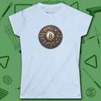 Clockwork Eight Women's Tee, in Light Blue color, billiards shirt, front view